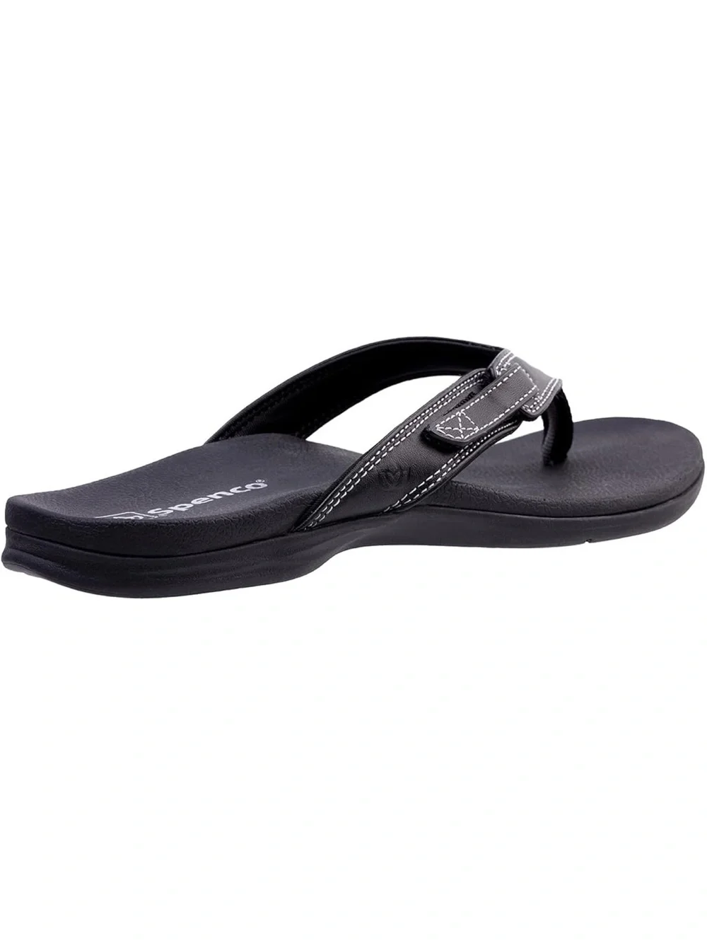 Spenco Women’s Size 8D Ava Orthotic Sandals Black Adjustable Leather Thong